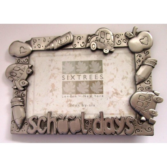Sixtrees London/New York "School Days" Picture Frame Rectangle AF63849 4x6 Metal - Picture 2 of 11